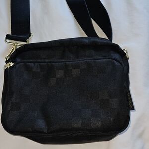Canvelle Medium Black Checkered Crossbody